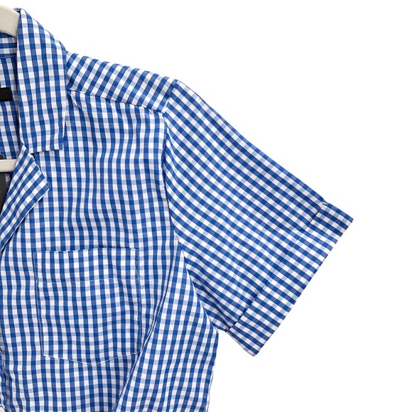 French Connection NEW Women Size Large Tatus Check Tie Front Shirt Short Sleeves - Picture 4 of 8